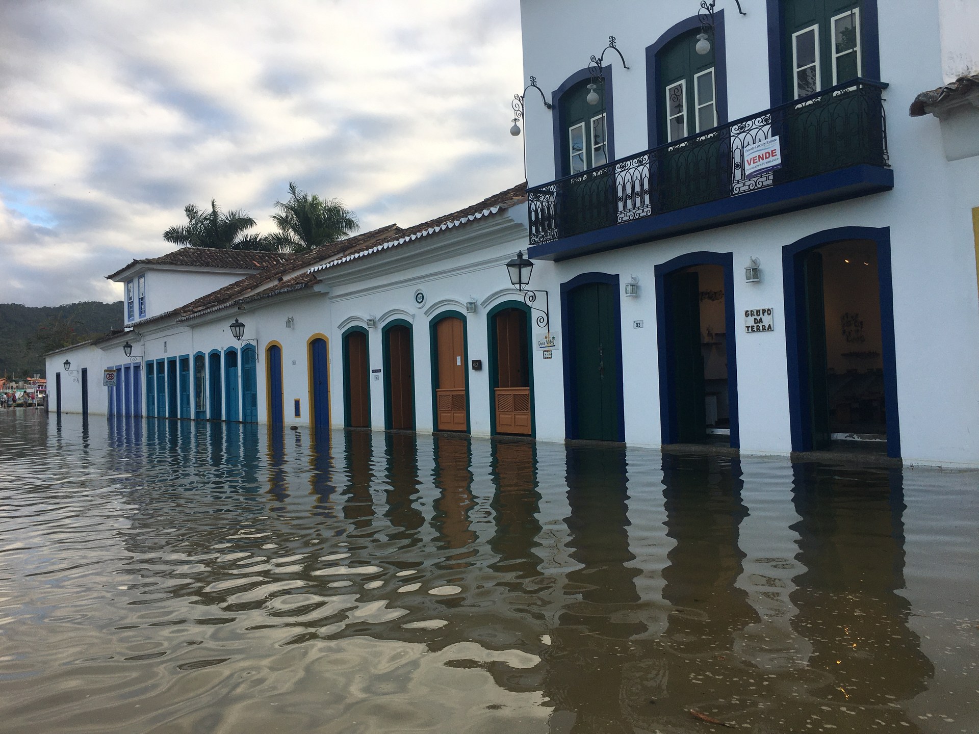 Paraty historic center flooded streets